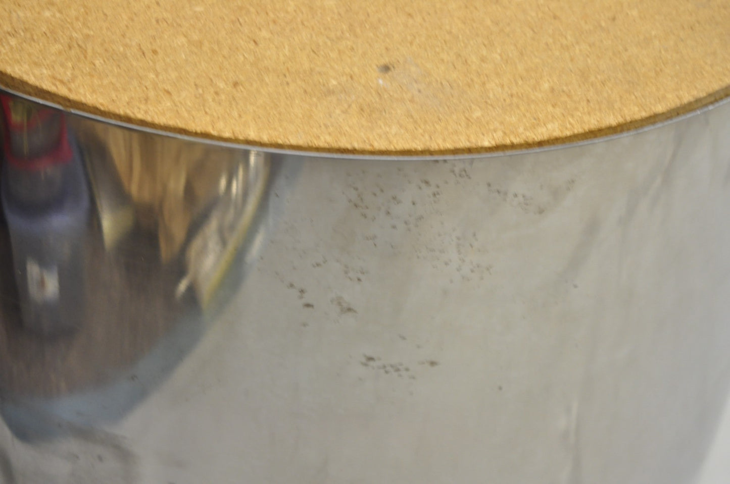 Vintage Mid Century Modern Round Travertine Chrome Steel Pedestal Dining Table