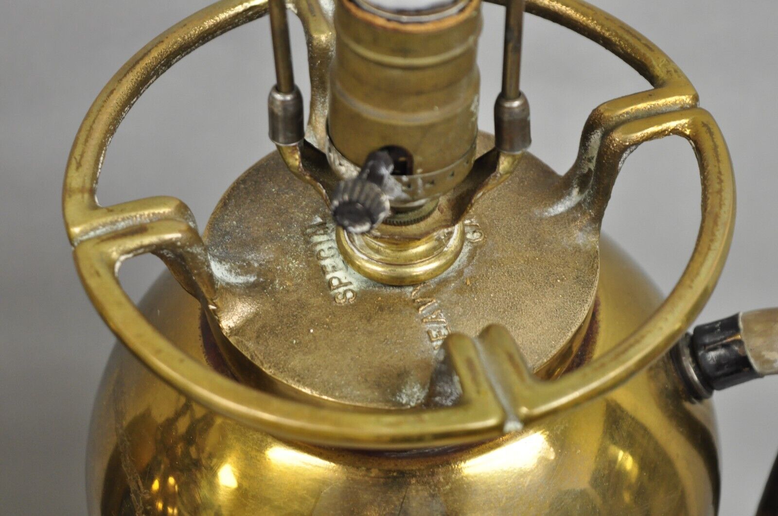 Antique Art Deco Brass Fire Extinguisher Converted Table Lamps - a Pair