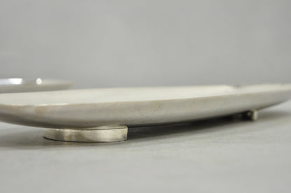 Vintage Mid Century Modern FB Rogers 529 Silver Plated Narrow Trinket Dish Pair