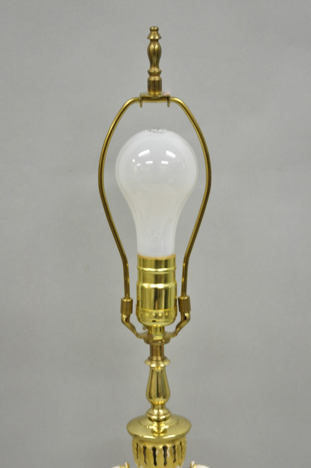 Antique Victorian Austrian Porcelain Pink Gold Gilt Small Boudoir Table Lamp