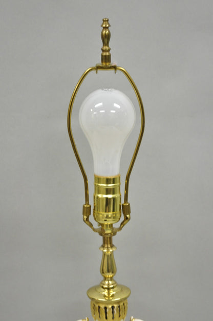 Antique Victorian Austrian Porcelain Pink Gold Gilt Small Boudoir Table Lamp