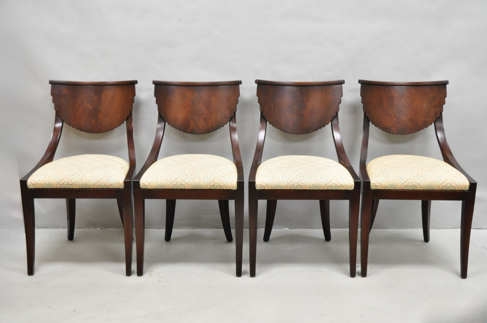 Pietro Constantini Italian Regency Mahogany Klismos Dining Chairs - Set of 4