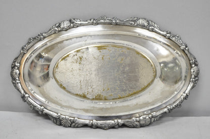 Vintage Victorian Style Silver Plated Oval 13.5" Trinket Serving Dish (A)