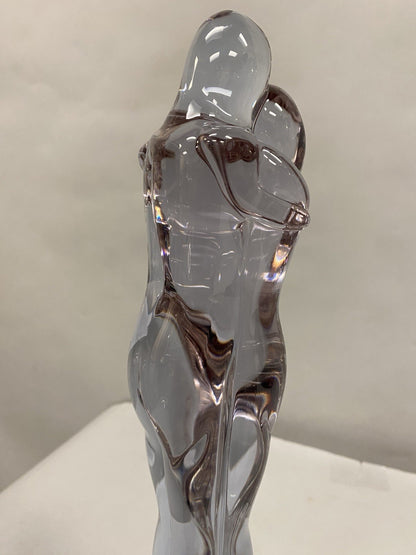 Vintage Murano Italian Mid Century Modern Purple Glass Lovers Embrace Sculpture