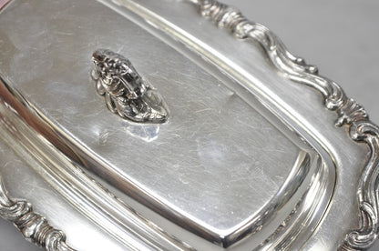 Vintage FB Rogers 1959 Victorian Silver Plated Footed Covered Butter Dish