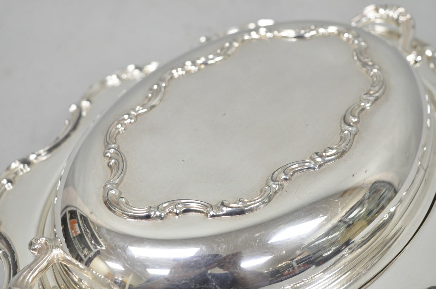 Vintage Victorian Style Silver Plated Covered Vegetable Serving Dish Platter