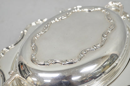 Vintage Victorian Style Silver Plated Covered Vegetable Serving Dish Platter