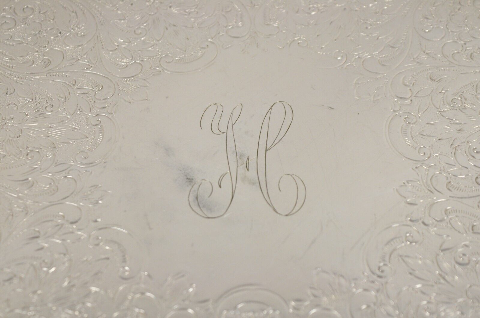 Vintage EPCA Silverplate by Poole 3216 Round Platter Tray - Engraved