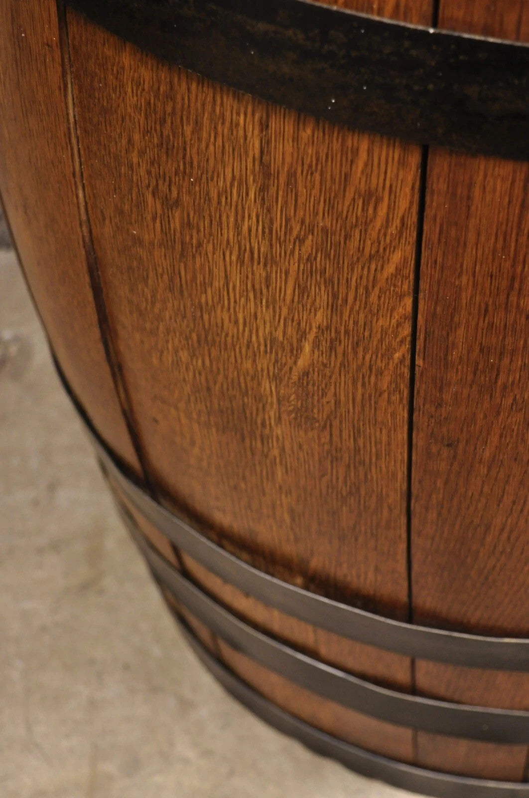 Jack Daniels Whiskey Barrel Engraved Oak Wood with Metal Bands