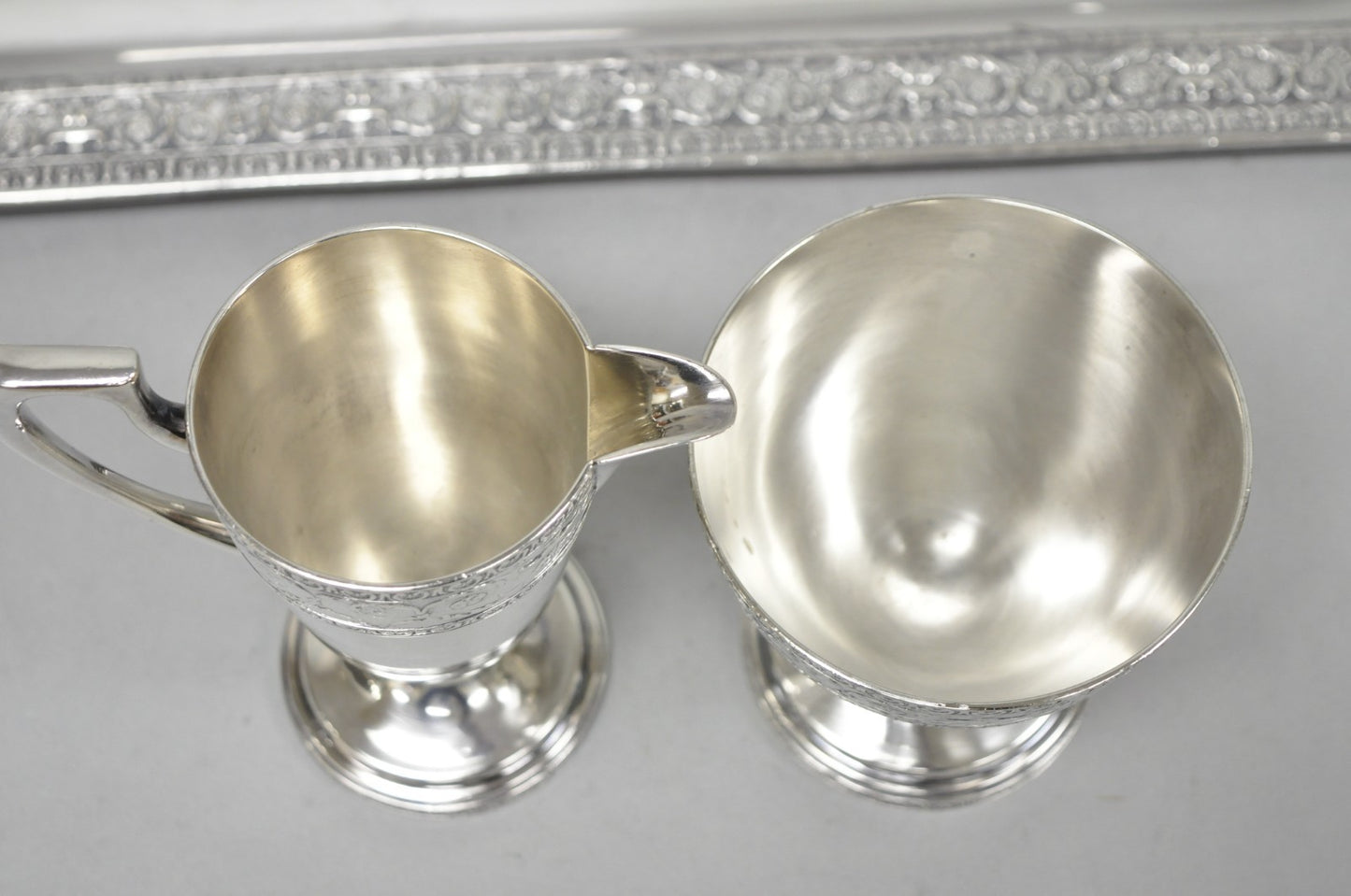 Antique Bernard Rices Sons Antique Edwardian Silver Plated Tea Service, 5 pc Set