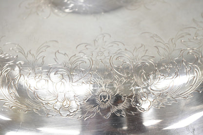Vintage Webster Wilcox "Rochelle" Silver Plated Round Covered Serving Bowl Dish
