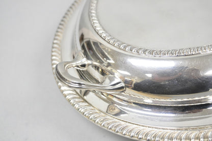 Antique English Regency Silver Plated  Large Covered Serving Dish 'M" Monogram