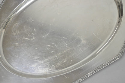 Antique Victorian Andover SP Co Silver Plated Octagonal Serving Platter Tray