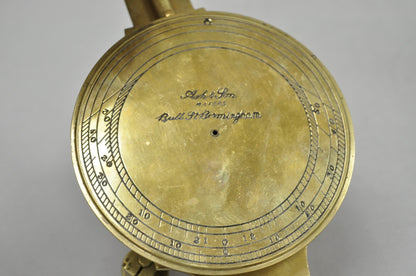 Vintage Victorian Ash & Son Makers Brass Maritime Ship Compass Birmingham Cover