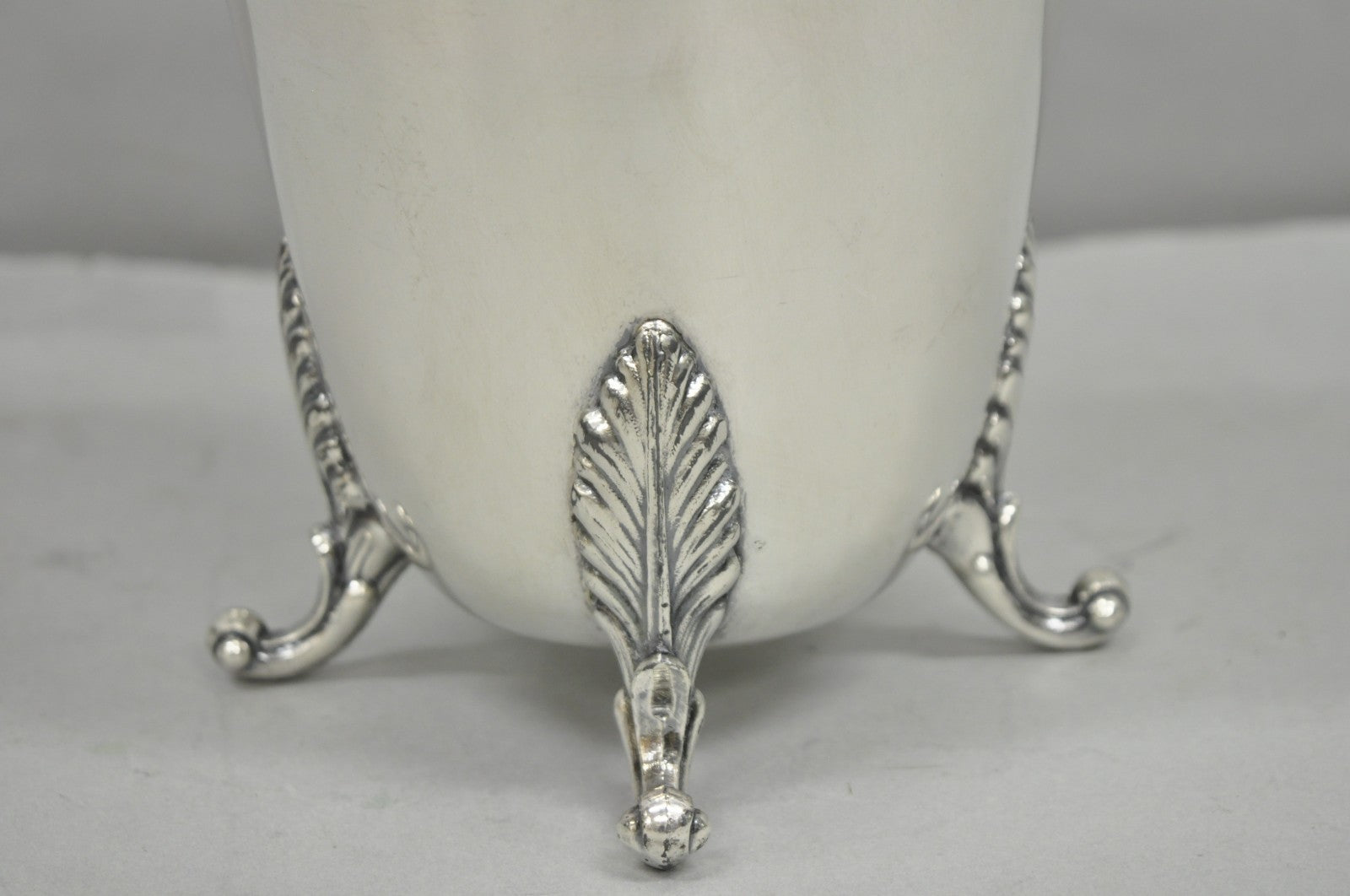 Vintage Victorian Silver Plated Bulbous Footed Water Pitcher w/ Handle by HS