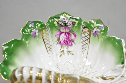 Antique Bavarian German Porcelain Gold Gilded Hand Painted Lobster Divided Dish
