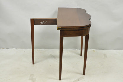 Antique Sheraton Federal Mahogany Urn Inlay Flip Serpentine Console Game Table