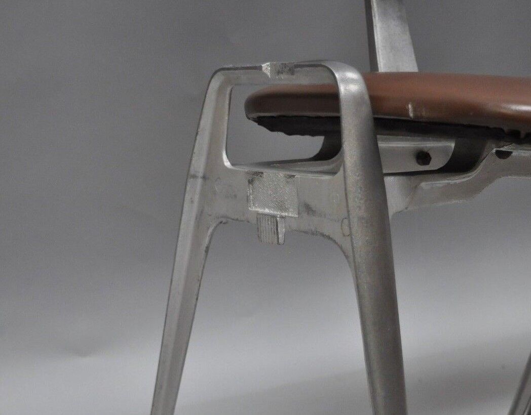 Mid Century Modern Cast Aluminum Stacking Side Chairs by Crucible (C) - a Pair
