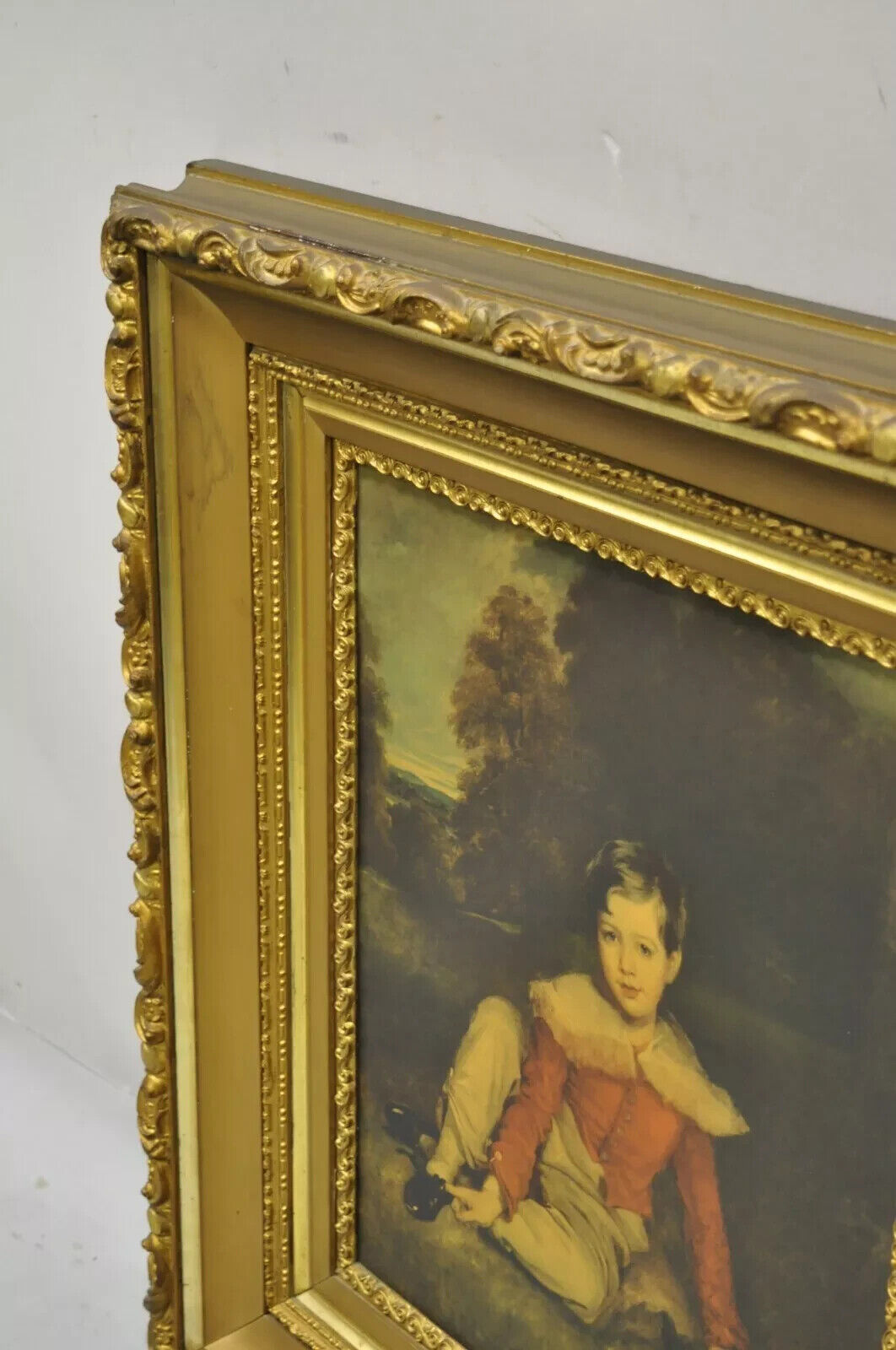 Vintage Gold Frame Hans Volkmann Art Print Little Princess Girl Lord Seaham Boy