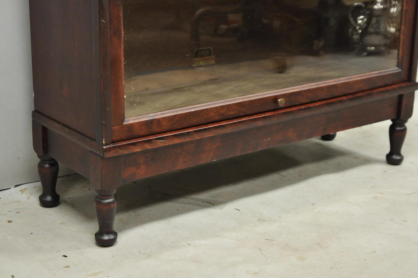 Antique Hale Mahogany 3 Section Stacking Barrister Glass Door Lawyers Bookcase