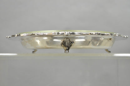 Old English by Poole 5017 Round 12" Silver Plated Platter Dish w/ Glass Insert