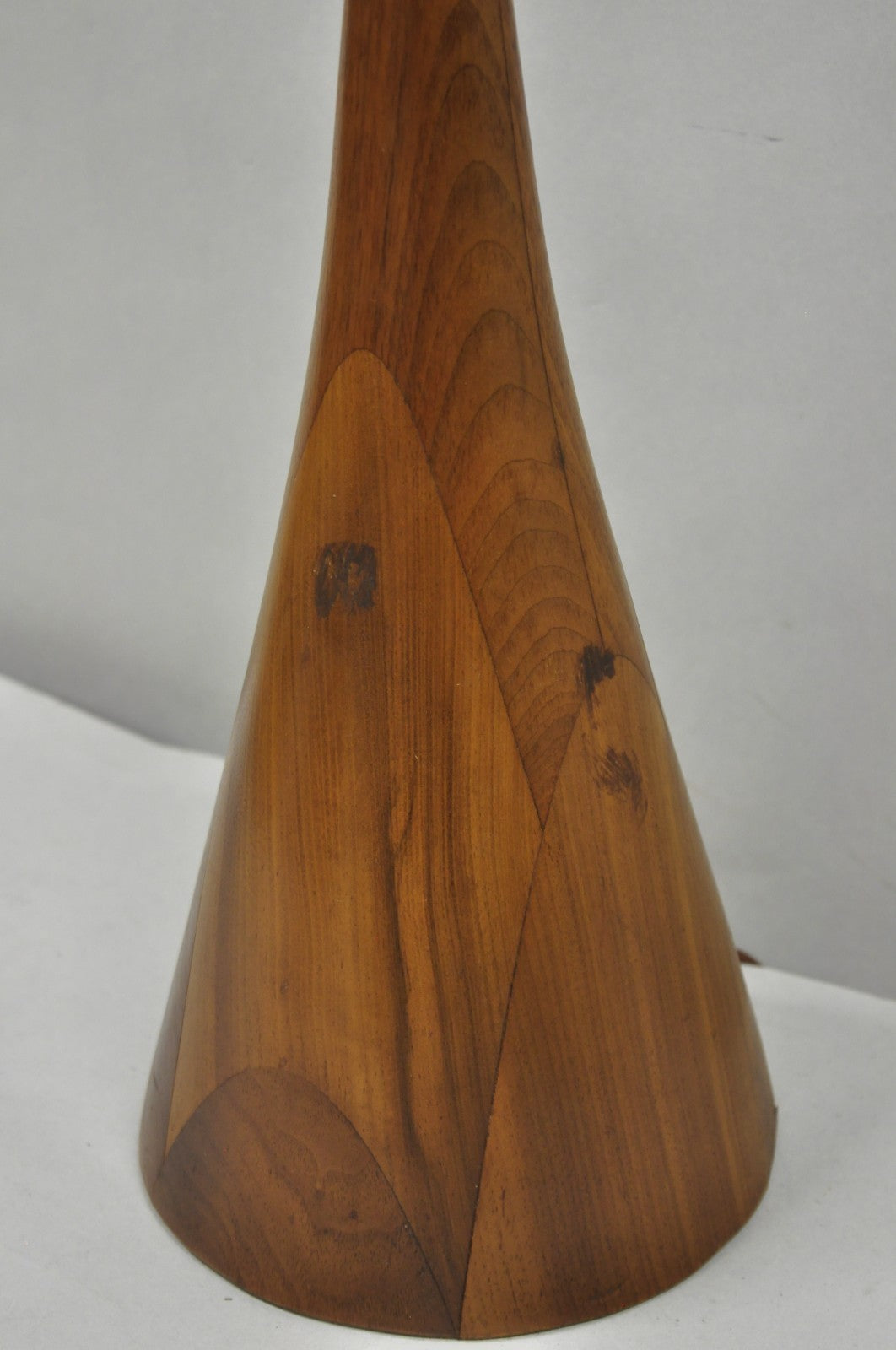 Vintage Mid Century Modern Sculptural Walnut Wood Danish Modernist Table Lamp