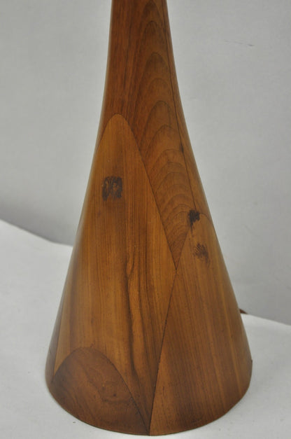 Vintage Mid Century Modern Sculptural Walnut Wood Danish Modernist Table Lamp