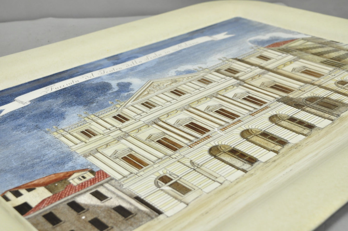 Vintage Fornasetti Milano Italy Italian Large Tole Metal Tray Piazza della Scala