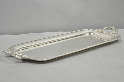 Vintage Barker Ellis English Regency Narrow Silver Plated Serving Dish Bar Tray