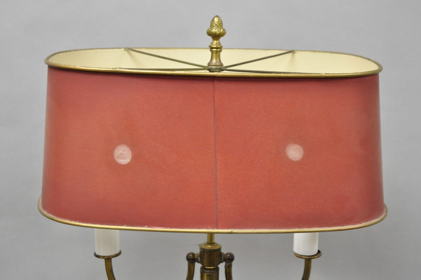 Antique English Victorian Cast Iron Paw Foot Walnut & Brass Lectern Table w Lamp