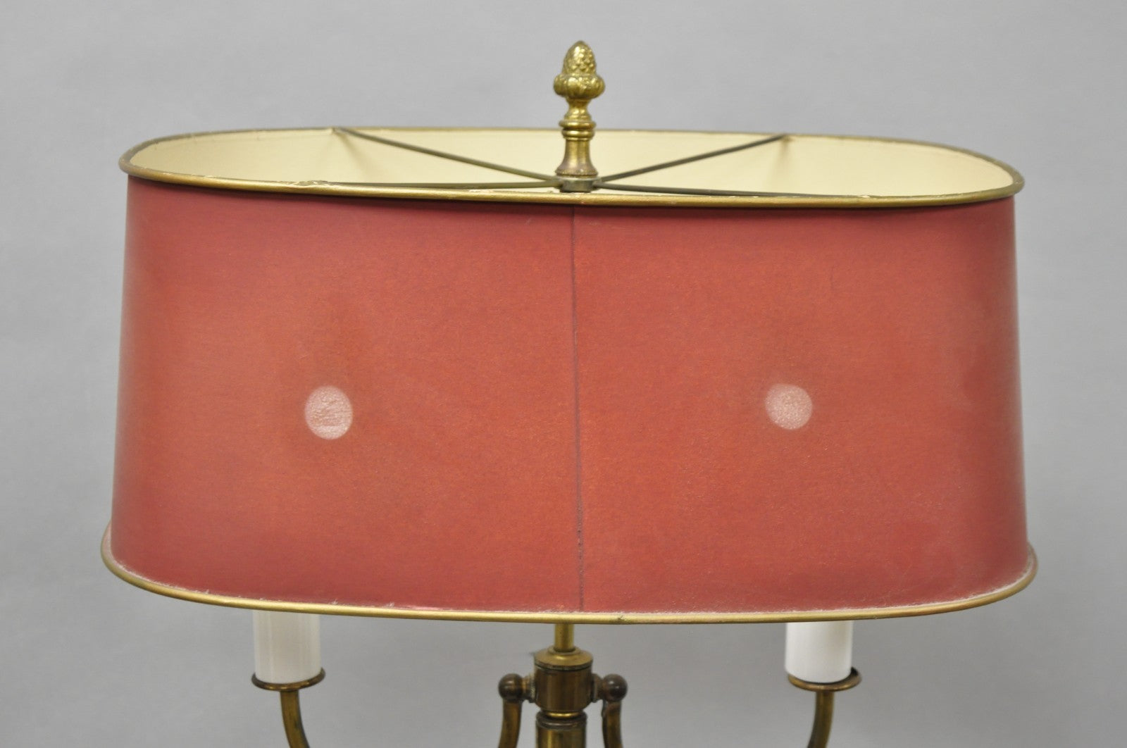 Antique English Victorian Cast Iron Paw Foot Walnut & Brass Lectern Table w Lamp