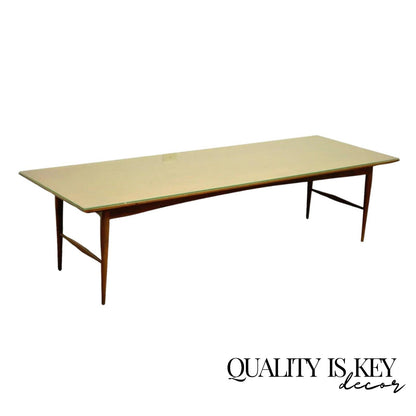 Vintage Mid Century Danish Modern Walnut 60" Long Sleek Coffee Table