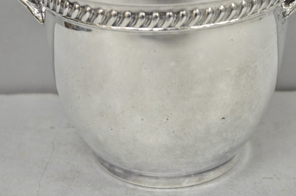Vintage Sheffield Victorian Silver Plated Glass Lined Bar Ice Bucket w/ Lid