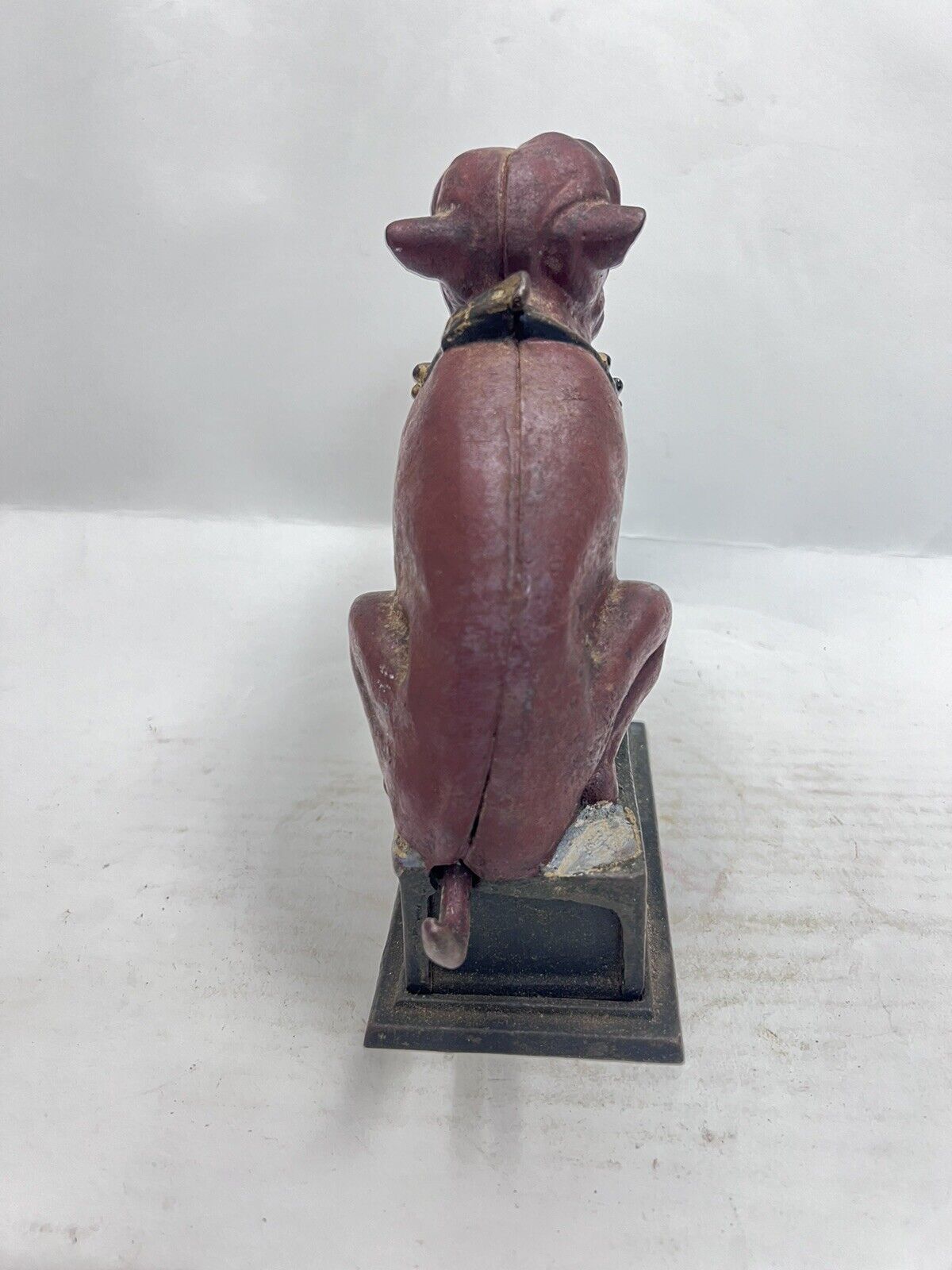 Vintage Book Of Knowledge Cast Iron Bulldog Coin Piggy Bank