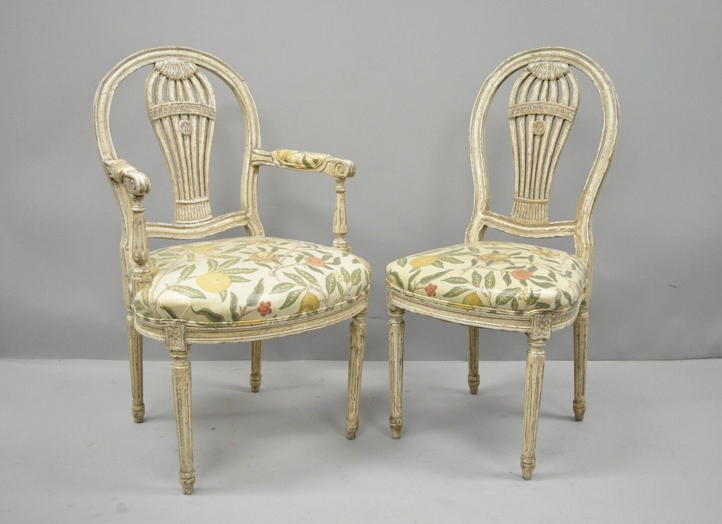 Louis XVI French Style Hot Air Balloon Back Montgolfier Dining Chair Set of 6