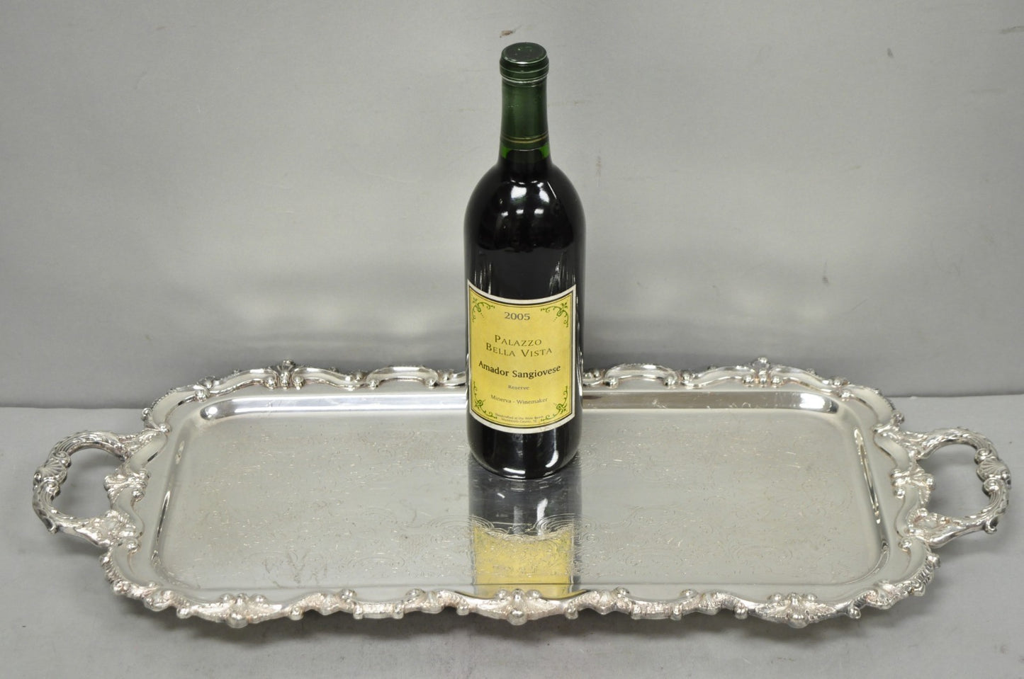 Vintage Bristol 132 Victorian Silver Plated Narrow Serving Platter Bar Tray