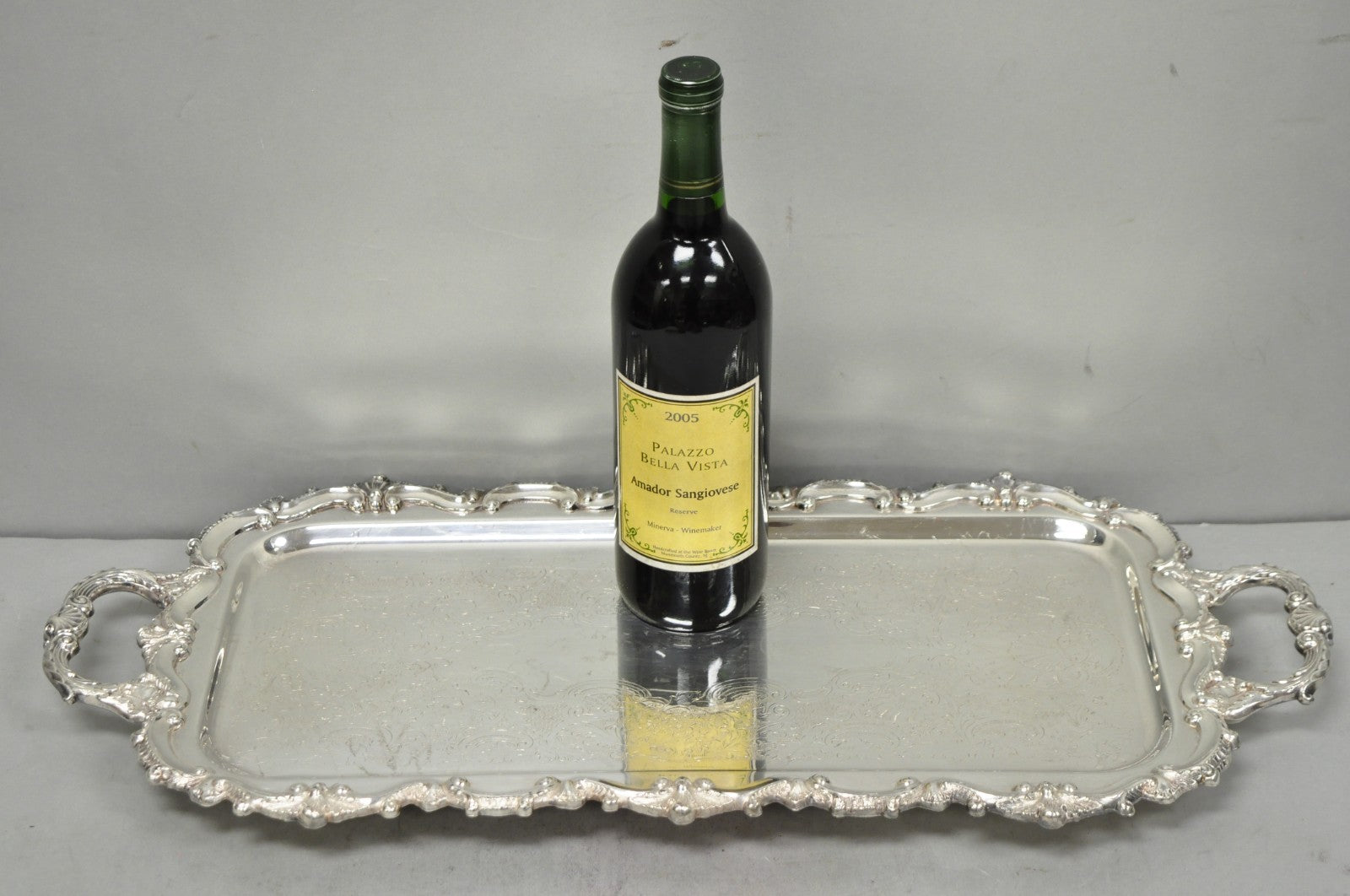 Vintage Bristol 132 Victorian Silver Plated Narrow Serving Platter Bar Tray