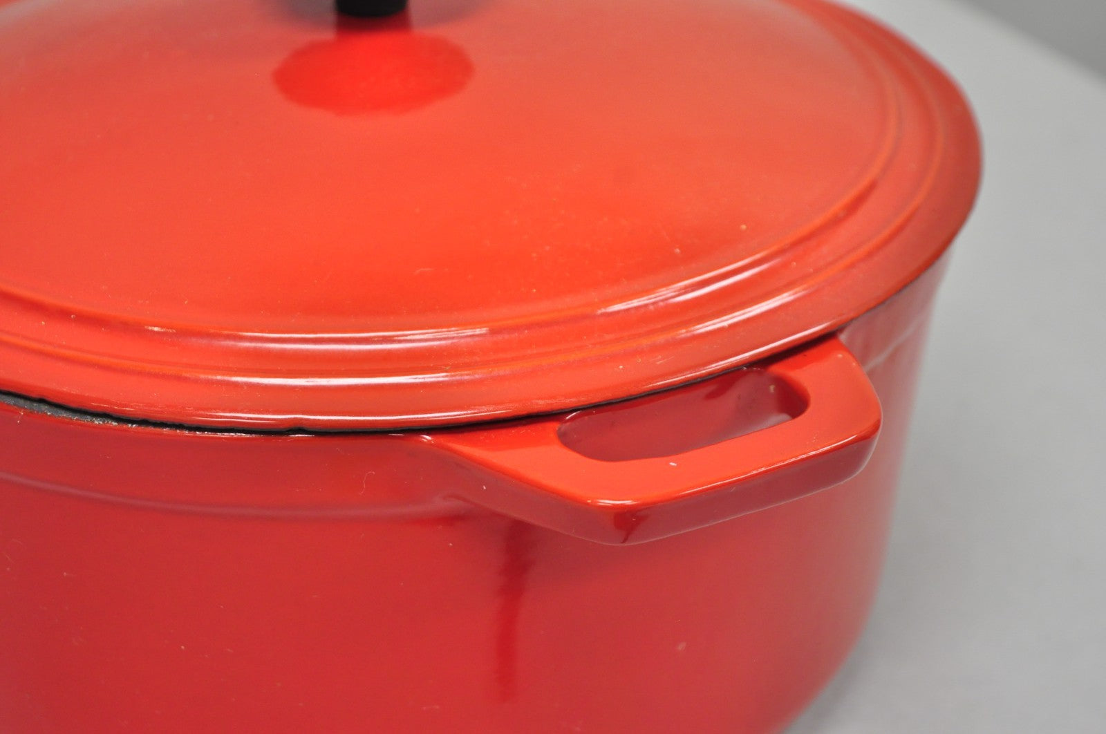 Martha Stewart Collection Red Cast Iron Dutch Oven Covered Pot