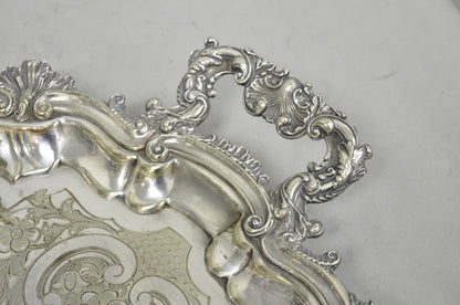 Antique Gorham English Victorian Silver Plated Scalloped Serving Platter Tray