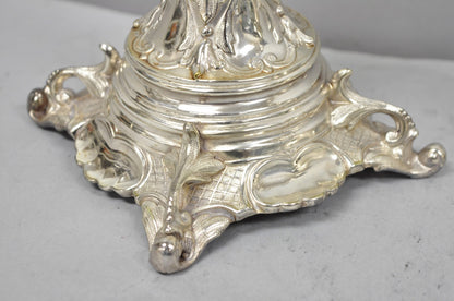 Antique Silver Plated WMF Warsaw Imperial Russia 12" Candlestick Holders - Pair
