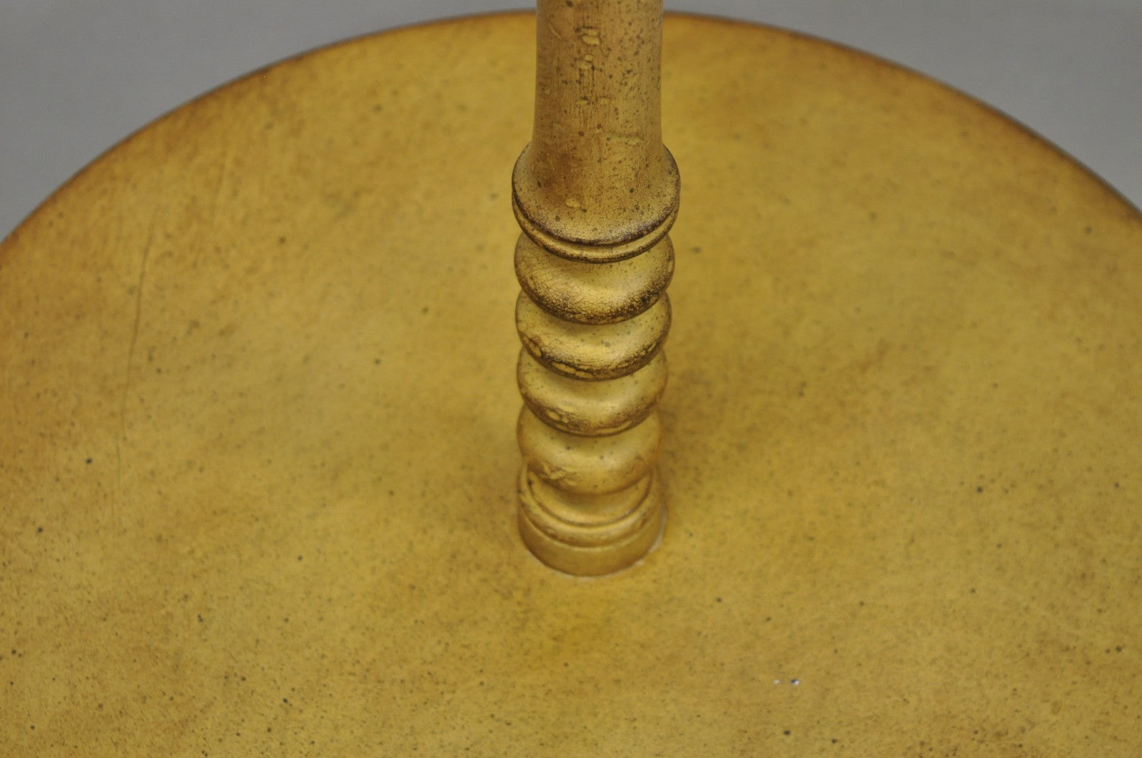 Vintage French Country Carved Wood Candlestick Tea Table Pedestal Floor Lamp