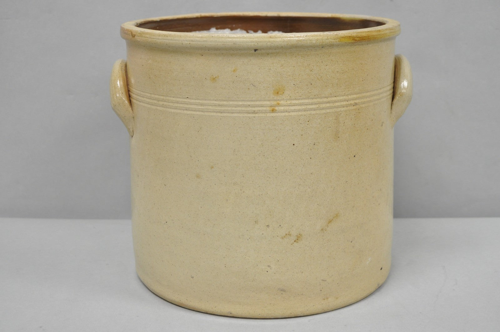 Antique A.E. Smith & Sons Cobalt Blue Painted Flower 3 Gallon Stoneware Crock
