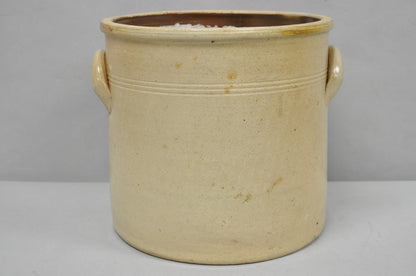 Antique A.E. Smith & Sons Cobalt Blue Painted Flower 3 Gallon Stoneware Crock