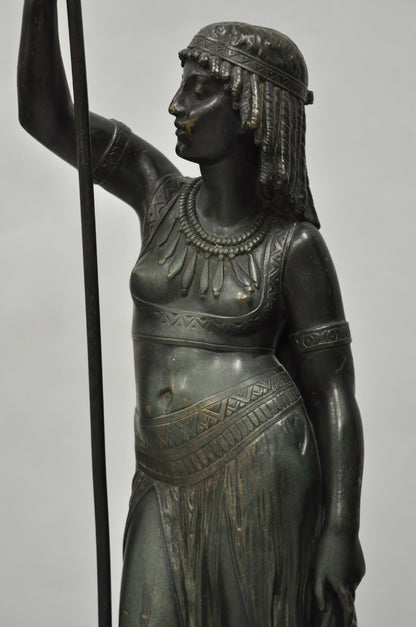 Egyptian Revival Bronze Priest & Priestess Figures after Émile Louis Picault