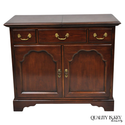 Vintage Drexel Heritge Georgian Style Cherry Wood Dry Bar Server Cabinet