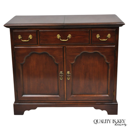 Vintage Drexel Heritge Georgian Style Cherry Wood Dry Bar Server Cabinet