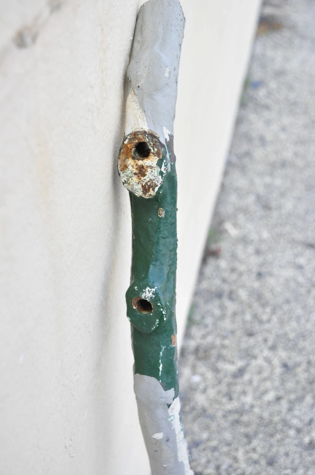 Antique Victorian Cast Iron Faux Bois Green Branch Twig Garden Bench Legs - Pair