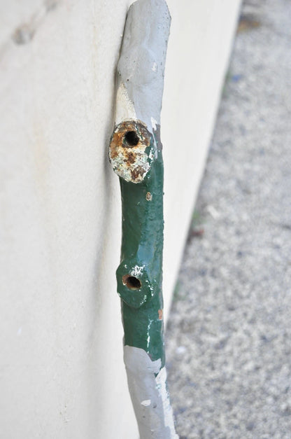 Antique Victorian Cast Iron Faux Bois Green Branch Twig Garden Bench Legs - Pair