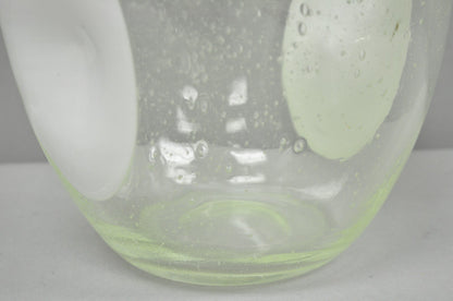 Vintage Mid Century Italian Modern Pulegoso Bubble Glass White Dimple 14" Vase