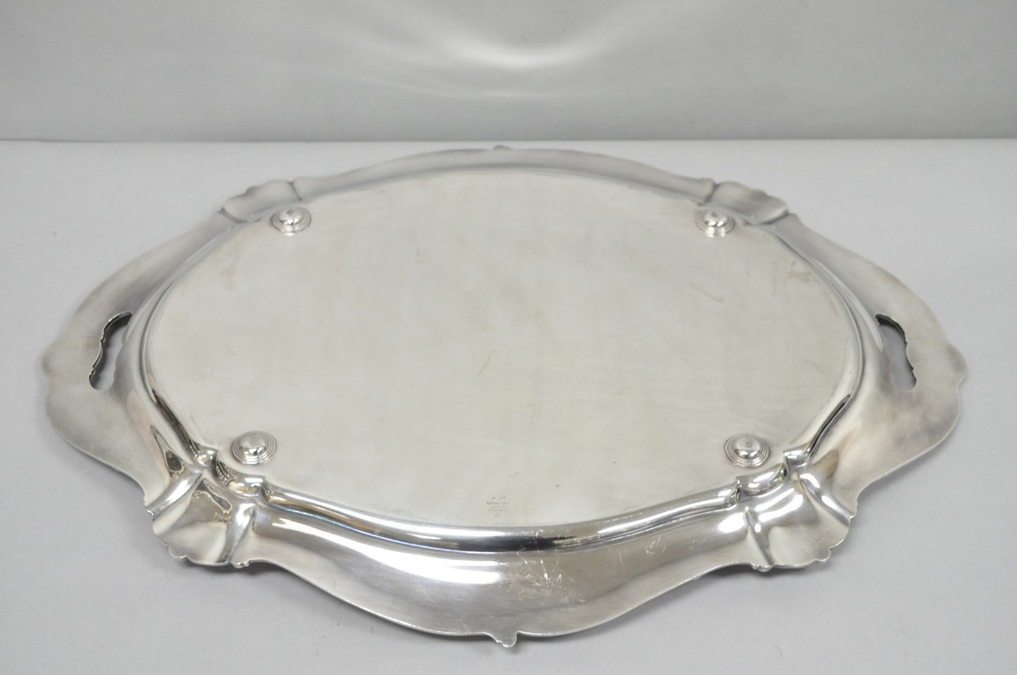 Antique Gorham Silver Plated Victorian Oval Butlers Serving Platter Bar Tray
